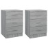 Mesitas de noche 2 uds madera gris Sonoma 38x35x56