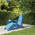 Silla de jardín Adirondack con reposapiés HDPE azul