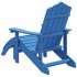 Silla de jardín Adirondack con reposapiés HDPE azul