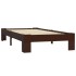 Estructura de cama madera maciza pino marrón oscuro 90x200