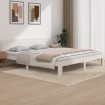 Estructura de cama madera maciza blanco Supe King 180x200 cm