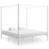 Estructura de cama con dosel metal blanco 180x200