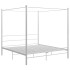 Estructura de cama con dosel metal blanco 180x200