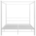 Estructura de cama con dosel metal blanco 180x200