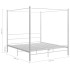 Estructura de cama con dosel metal blanco 180x200