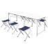 Mesa de camping plegable ajustable con 6 taburetes 180x60