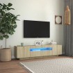 Mueble de TV con luces LED roble Sonoma 160x35x40 cm