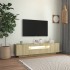 Mueble de TV con luces LED roble Sonoma 160x35x40