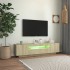 Mueble de TV con luces LED roble Sonoma 160x35x40