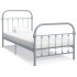 Estructura de cama de metal gris 100x200