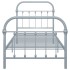 Estructura de cama de metal gris 100x200