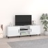 Mueble de TV madera de ingeniería blanco brillante 150x30x50