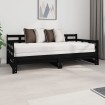 Sofá cama extraíble madera maciza de pino negro 2x(90x190) cm