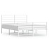 Estructura cama metal cabecero y estribo blanco 140x190