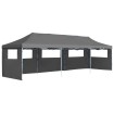 Carpa de fiestas pop-up plegable con 5 paredes antracita 3x9 m