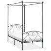 Estructura de cama con dosel metal gris 120x200 cm