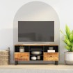 Mueble de TV madera mango y madera de ingeniería 100x33x46 cm