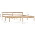 Estructura de cama de madera maciza de pino 180x200