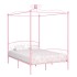 Estructura de cama con dosel metal rosa 140x200