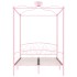 Estructura de cama con dosel metal rosa 140x200