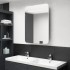 Armario de baño con espejo LED blanco brillante 60x11x80