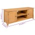 Mueble para el televisor madera maciza de roble 110x35x44