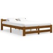 Estructura de cama madera maciza pino marrón miel 160x200 cm