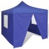 Cenador plegable azul con 4 paredes 3x3