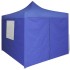 Cenador plegable azul con 4 paredes 3x3