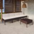 Set muebles de jardín 5 pzas y cojines ratán sintético