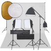 Kit de estudio fotográfico con set de luces, fondo y reflector