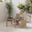 Set de comedor de jardín 3 pzas y cojines ratán sintético beige