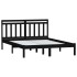 Estructura de cama de madera maciza de pino negro 140x190