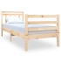 Estructura de cama individual pequeña madera maciza 75x190