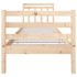 Estructura de cama individual pequeña madera maciza 75x190