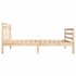 Estructura de cama individual pequeña madera maciza 75x190