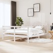 Estructura de cama de madera maciza blanca 140x190 cm