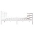 Estructura de cama de madera maciza blanca 140x190