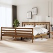 Estructura de cama madera maciza marrón miel 200x200 cm