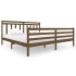 Estructura de cama madera maciza marrón miel 200x200