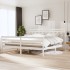 Estructura de cama madera maciza blanca 200x200