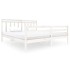 Estructura de cama madera maciza blanca 200x200