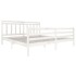 Estructura de cama madera maciza blanca 200x200