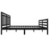 Estructura de cama de madera maciza negra 160x200