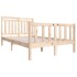 Estructura de cama doble pequeña de madera maciza 120x190