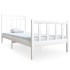 Estructura de cama madera maciza blanco 90x200