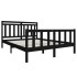 Estructura de cama de madera maciza negro 150x200