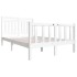 Estructura de cama de madera maciza blanca 140x200