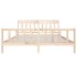 Estructura de cama de madera maciza 200x200