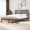 Estructura de cama madera maciza de pino gris 150x200 cm